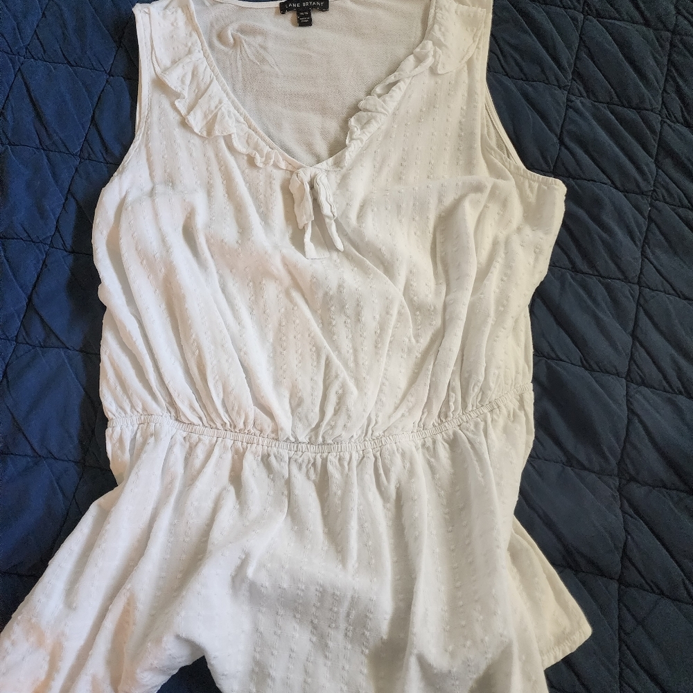 Sleeveless Lane Bryant Peplum Cotton shirt